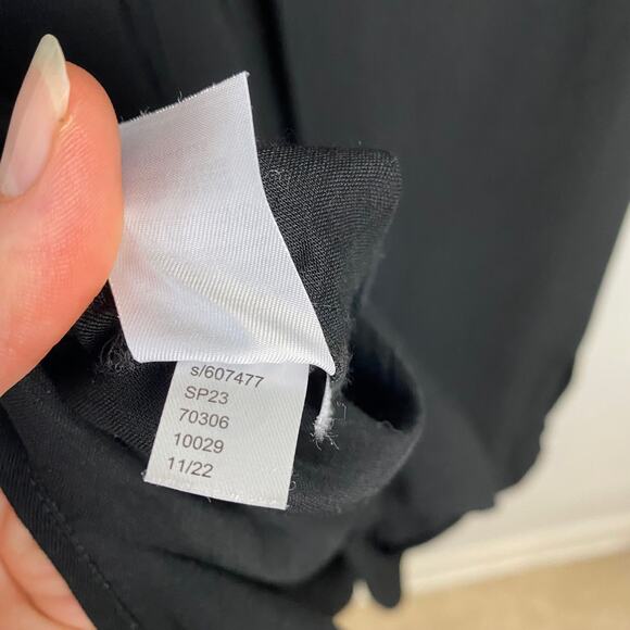 Loft Knot Front Midi Shirtdress Long Sleeve Button Down Tie Front Black Size 2 - Picture 13 of 13